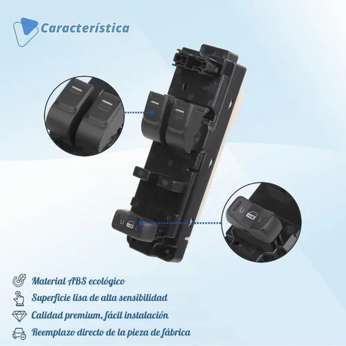 Vista 5 de Interruptor de ventana maestro con botón de control de potencia lateral del conductor compatible con Chevy Colorado GMC Canyon 2004-2012, Isuzu
