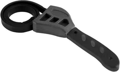 Vista 2 de Llave de correa de goma ajustable, 19.685 in, negro, abridor de tarros universal, Llave de filtro de aceite, Herramienta de reparación de automóviles