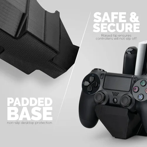 Vista 4 de BRAINWAVZ Dual Game Controller TV Remote Control Storage Desktop Holder Universal Design for Xbox ONE PS5 PS4 PC Gamepads Reduce Clutter UGDS-01