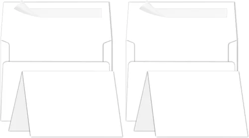 Vista 8 de Goefun Tarjetas y sobres de papel kraft marrón de 5 x 7 pulgadas, sobres A7 autosellados con cartulina marrón plegada de 5 x 7 pulgadas, paquete