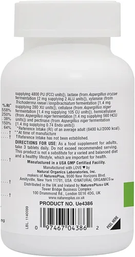 Vista 6 de NaturesPlus GI Natural Total Digestive Wellness - 90 tabletas de dos capas - con L-glutamina, probióticos, prebióticos y enzimas - Sin gluten - 30