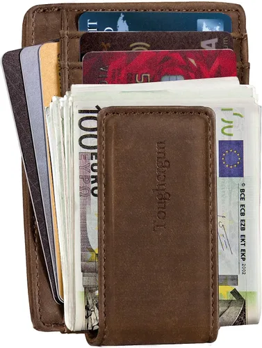 Vista 3 de Toughergun Cartera magnética de cuero genuino con clip para dinero con bloqueo RFID