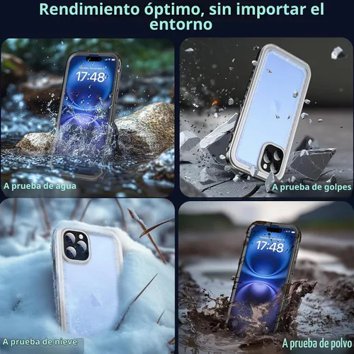 Vista 3 de SOKUSIN Funda Impermeable para iPhone 14 Pro Max - Funda Protectora de Cuerpo Completo con Protector de Pantalla y Cámara Incorporado, Resistente a