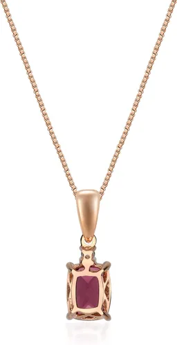 Vista 2 de Gin & Grace 10 K oro blanco diamante natural (I1) collar con colgante con color frambuesa natural Rodholite granate trabajo diario joyería