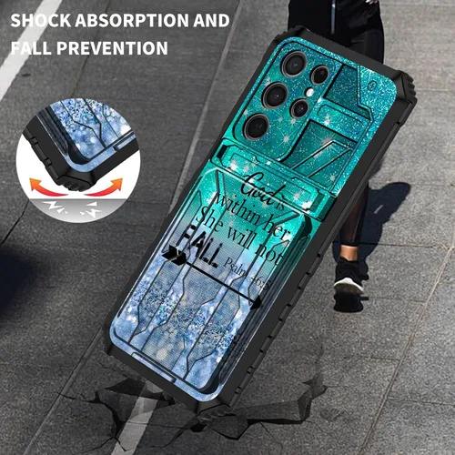 Vista 4 de Funda tipo cartera para Samsung Galaxy S23 Ultra, de doble capa, resistente, a prueba de golpes, con ranura para tarjetas desmontable y función