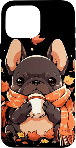 Vista 19 de French Bulldog Fall Autumn Pumpkin Spice Latte Frenchie Dog Case for iPhone 17