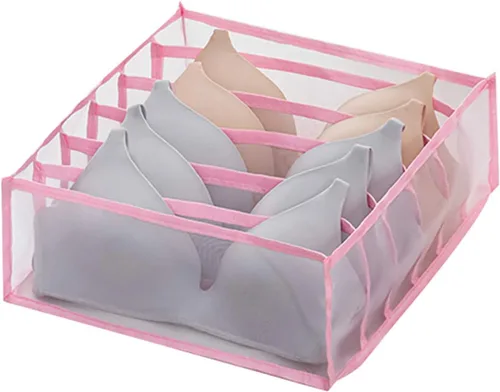 Vista 10 de Organizador de ropa interior, de malla plegable, organizador de cajón, para ropa interior, calcetines, bragas, bragas