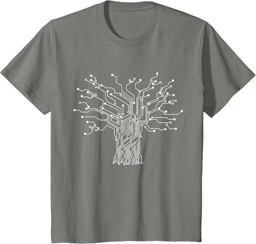 Vista 17 de Electronics Technician Binary Tree - Electrical Engineer T-Shirt Asphalt Grey
