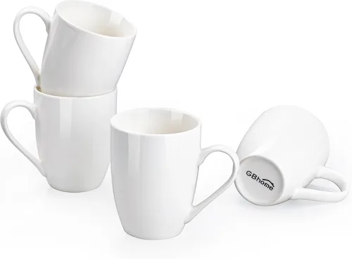 Vista 9 de GBhome Juego de 6 tazas de café de 12 onzas, tazas de café de cerámica con flores adhesivas para hombre, mujer, mamá, papá, juego de tazas de café