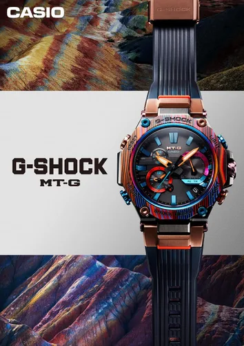 Vista 5 de Casio MTG-B2000XMG-1AJR Reloj de pulsera MT-G Bluetooth radio solar construcción de protección de doble núcleo edición limitadabisel de carbono