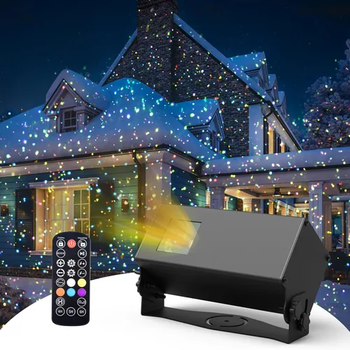 Vista 9 de Proyector de luz láser de estrellas al aire libre, AIRIVO RGB 3 colores 11 efectos de iluminación luces de luciérnaga proyección de luz, luces láser