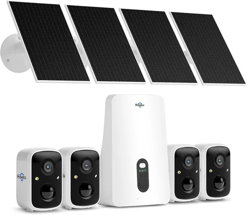 Vista 10 de Hiseeu Cámaras de seguridad inalámbricas para exteriores, WiFi Pro 5G/2.4G Cámaras para seguridad del hogar, energía solar, detección de movimiento