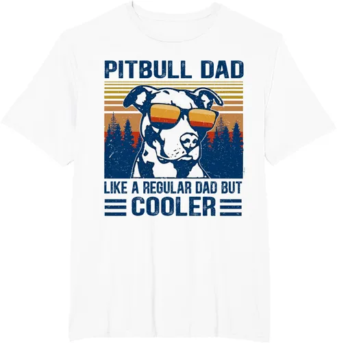 Vista 11 de Camiseta divertida retro de Pitbull Dad Like A Regular Dad But Cooler Gris Oscuro
