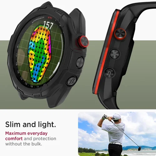 Vista 6 de Miimall Funda compatible con Garmin Approach S70, a prueba de golpes, antiarañazos, carcasa ultrafina, suave, bisel de TPU, funda protectora