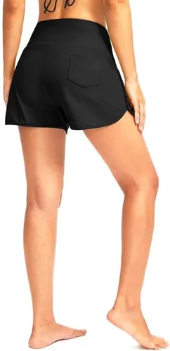 Vista 2 de G Gradual Traje de baño para mujer de 3 pulgadas de cintura alta con bolsillos, de secado rápido, con forro