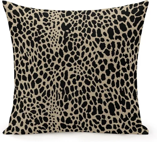 Vista 12 de Fundas de almohada de granja con cremallera de 16 x 16 pulgadas, estampado de leopardo y guepardo blanco y negro, fundas de almohada decorativas
