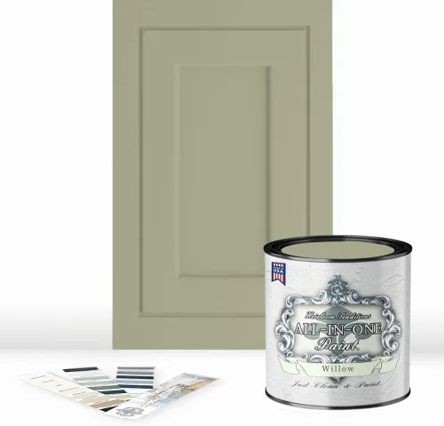 Vista 172 de Pintura TODO EN UNO, Abbey (gris cálido), Muestra de 8oz - Pintura duradera para gabinetes y muebles. Imprimación y capa superior incorporadas,