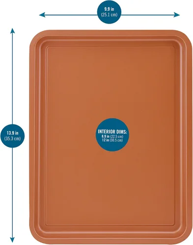 Vista 5 de Baking with G&S - Cesta antiadherente para verduras con bandeja para hornear, cobre, juego de 2 piezas, duradera y fácil de usar