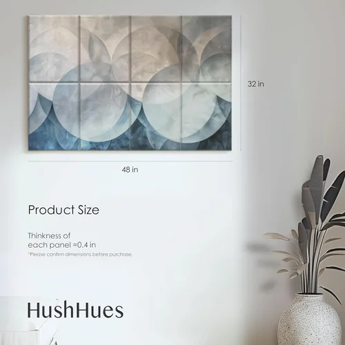 Vista 2 de Paquete de 8 Paneles Acústicos de Arte de 48x32 Pulgadas Paneles de Pared Insonorizados - Paneles Decorativos Absorbentes de Sonido para Estudios