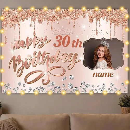 Vista 40 de Dicodes Decoraciones de cumpleaños de unicornio personalizadas para niñas, pancarta de cumpleaños de unicornio, decoración de cumpleaños de princesa