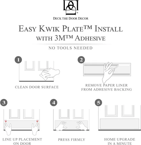 Vista 7 de Deck The Door - Placa protectora para puertas - Acento elegante y protección duradera - Aluminio anodizado - Incluye autoadhesivo fácil - 6x28
