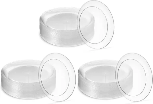 Vista 15 de Pack de 40 tazones desechables de helado y postre de plástico duro transparente de 5 onzas, de peso pesado y clase premium