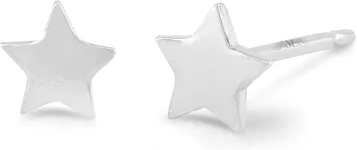 Vista 2 de Boma Pendientes de plata de ley con diseño de estrella, Plata de ley