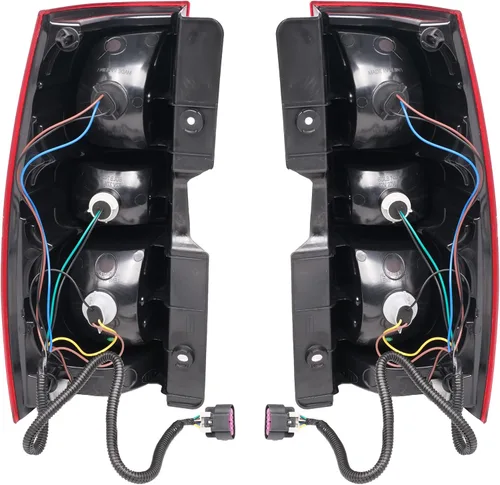 Vista 6 de Conjunto de faros delanteros y traseros compatible con Chevy Tahoe 2007-2013 para Suburban 1500 2500 2007-2014, carcasa cromada, lámpara de cabeza