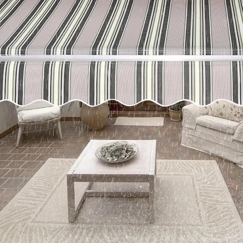 Vista 5 de Toldo de repuesto para patio, tela de poliéster impermeable, con protección UV, cubierta superior retráctil para ventana, puerta, cubierta