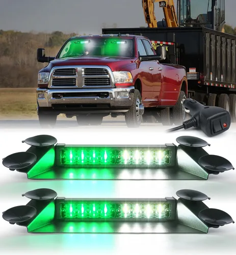 Vista 10 de LUMENIX Barras de Luces Estroboscópicas LED de Emergencia para Salpicadero de Aluminio, Advertencia de Seguridad para Parabrisas Delantero