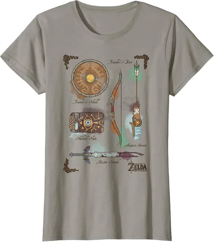 Vista 36 de Zelda Breath of The Wild Link Inventory - Camiseta gráfica Gris Oscuro