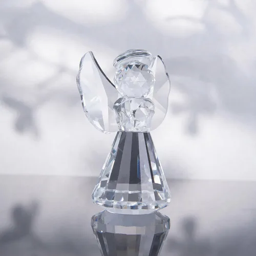 Vista 7 de Figura de ángel guardián de cristal de 3 pulgadas, bonita estatua de ángel de cristal transparente, decoración de pisapapeles, bonito regalo de arte