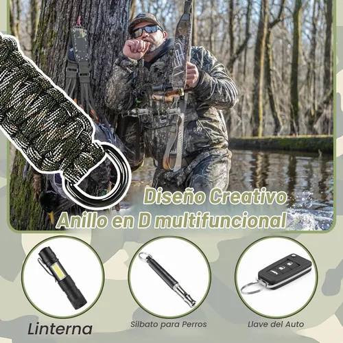 Vista 4 de PAMASE Cordón de llamada de pato, accesorios de caza de silbatos de pato con 10 bucles extraíbles, transporte de ganso tejido de camuflaje, regalos
