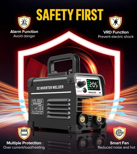 Vista 5 de HONE Máquina de Soldadura MINI Mejorada, 205 Amperios Incluye 25 Varillas Soldador de Electrodo con Soldadura Lift Tig, Máquina Soldadora Mini
