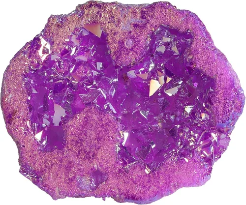 Vista 14 de Nupuyai Grupo de geoda de cristal de cuarzo con revestimiento de titanio irregular natural para Reiki Rock Crystal Mineral Espécimen para decoración