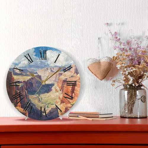 Vista 2 de the Grand Canyon 10 Inch Round wall clock small Non-Ticking Art for Kitchen Bathroom relojes de pared para cocina