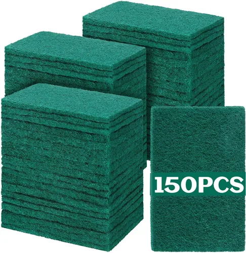 Vista 11 de Hoolerry 100 piezas de almohadillas resistentes para fregar que no rayan, almohadillas de limpieza domésticas para limpiar, estropajo reutilizable