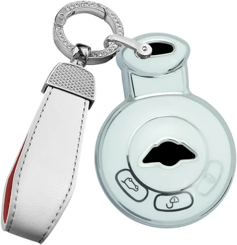 Vista 11 de ontto Silver Edge - Funda inteligente para llave de entrada sin llave con llavero compatible con Mini Cooper Countryman Paceman 2007-2014, protector