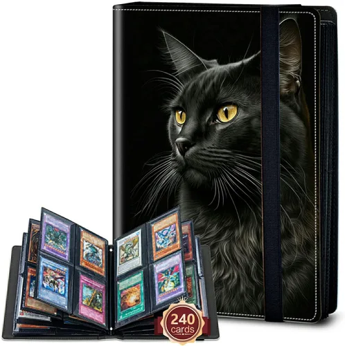 Vista 43 de Rossy Carpeta de tarjetas con 4 bolsillos, carpeta de tarjetas intercambiables, álbum de colección de tarjetas, para 160 tarjetas de carga lateral