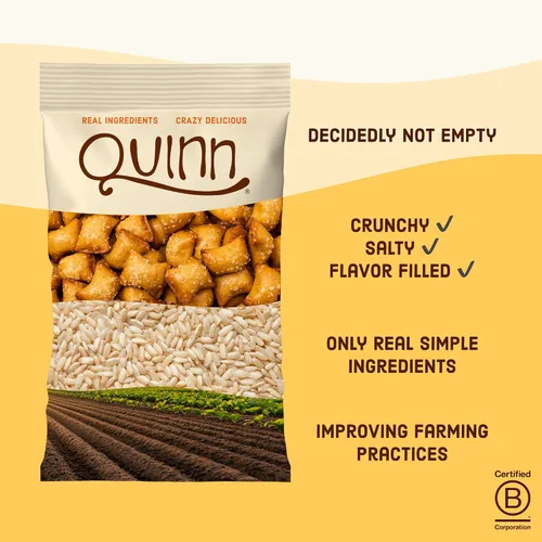 Vista 9 de Quinn Nuggets cremosos de pretzel rellenos de mantequilla de maní, hechos con ingredientes reales, sorgo de grano entero, sal marina, vegano, sin