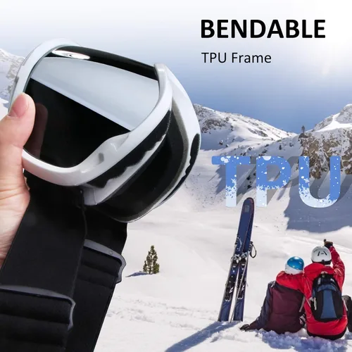 Vista 4 de Gafas de esquí para hombre y mujer, gafas de snowboard OTG, gafas deportivas de nieve para jóvenes y adultos