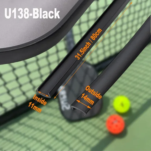 Vista 2 de 2 protectores de borde de paleta de pickleball, 31 pulgadas de largo, protege la superficie de la pala, añade peso, mejora el control, cambia