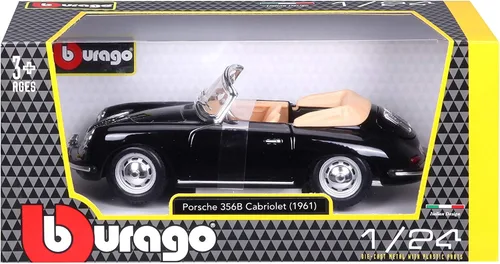 Vista 7 de Bburago 2011 Bijoux Escala 1:24 Negro Porsche 356B Cabriolet (1961)