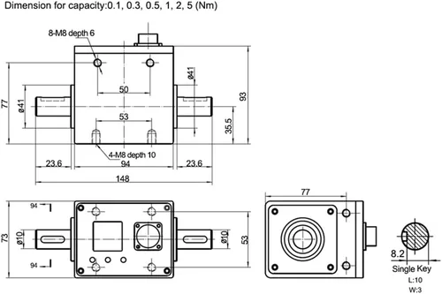Vista 9 de Sensor de par rotativo digital ATO, sensores de par dinámico de 0.1 Nm con pantalla LCD para medición de velocidad del motor, señal de salida RS485