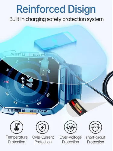 Vista 2 de Paquete de 2 cables de carga para relojes inteligentes IOWODO W60 para hombres y mujeres, cable de carga USB magnético compatible con cargador