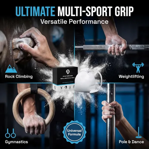 Vista 11 de EVMT Brands Liquid Chalk, Mess Free Gym Chalk for Weightlifting, Gymnastics, Rock Climbing, Dancing. Sweat Resistant and Long Lasting for Stronger