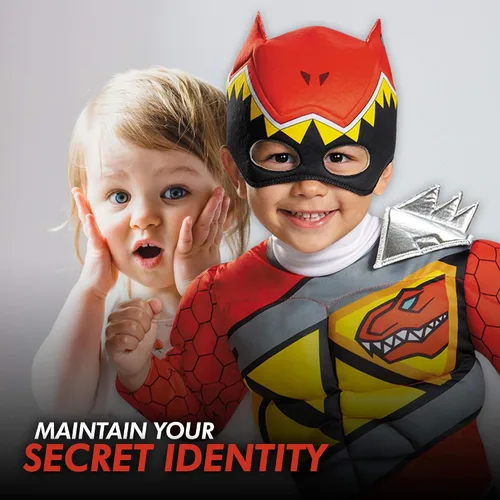 Vista 7 de Little Boys 'rojo Power Ranger Dino Charge muscular disfraz de Halloween