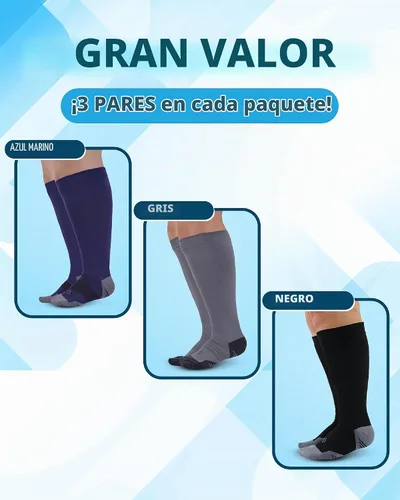 Vista 5 de Doctor's Select® Plus Size Compression Socks for Women Wide Calf - 3 Pairs