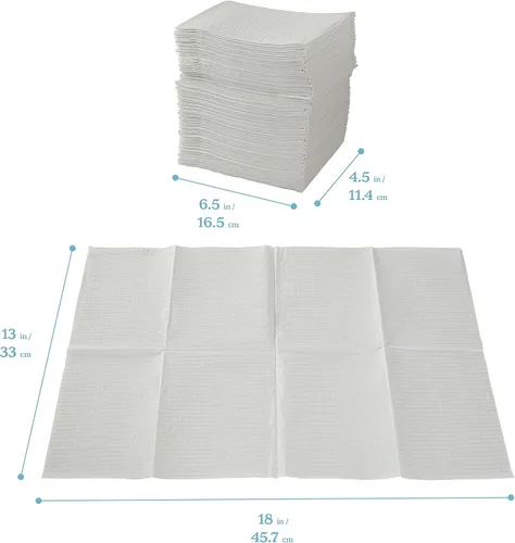 Vista 2 de ECR4Kids, Paños sanitarios desechables de 2 capas, pañuelos para estación de cambio, blancos, paquete de 500