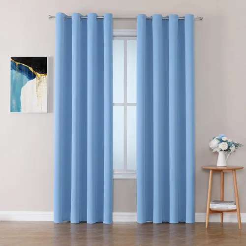 Vista 34 de ChrisDowa - Cortinas cortas para ventana de 40 pulgadas para dormitorio - Cortinas cortas con ojales y aislamiento térmico para oscurecer